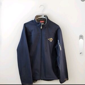 NFL Los Angeles Rams Men Medium Jacket Coat Blue Gray Logo Football  Size L.